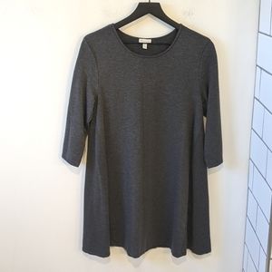 Garnet Hill Grey Tencel Lyocell A Lined Seamed Tunic